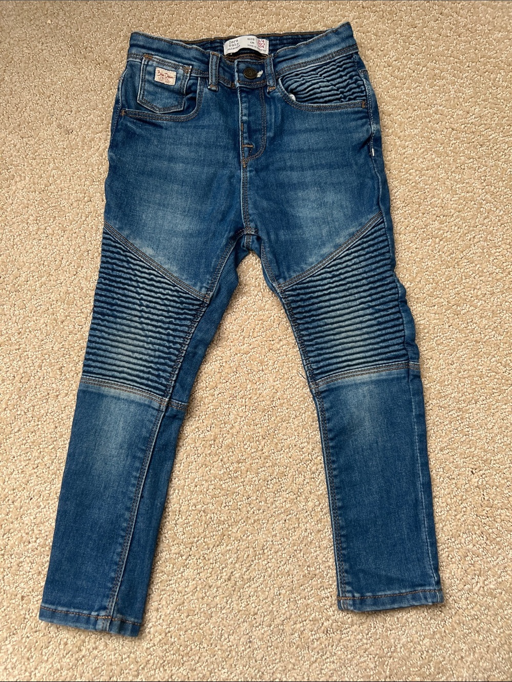 Zara Slim Ribbed Knee Blue Jeans